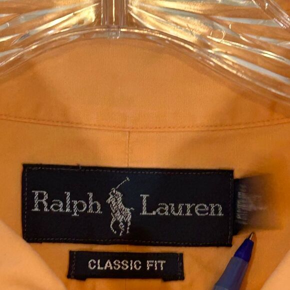 POLO RALPH LAUREN MENS STAMPEDE BUTTON DOWN SHIRT XL ORANGE BLUE BIG PONY HORSES - Picture 3 of 12